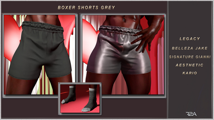 R2A-BOXER SHORTS GREY