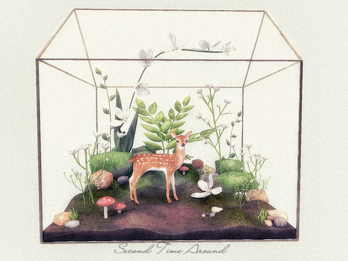 +Half-Deer+ Spring Serenade - Mini Deer Terrarium RARE