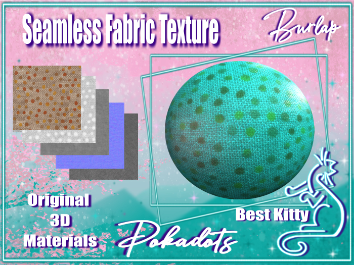 Best Kitty Seamless 3D Textures and Materials: Burlap fabric pokadots