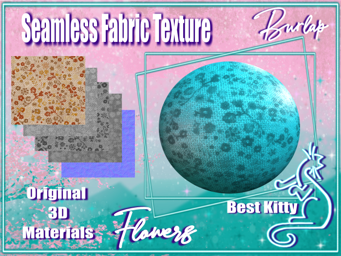 Best Kitty Seamless 3D Textures and Materials: Burlap Fabric Flowers