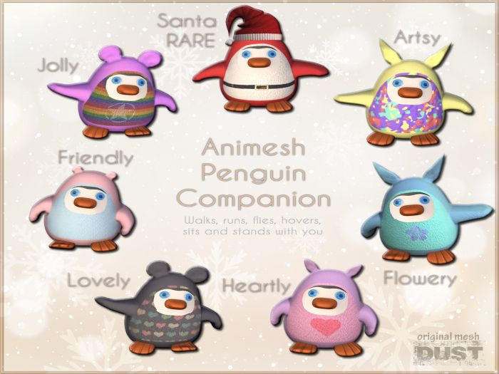 1 DUST: Animesh Penguin Santa RARE