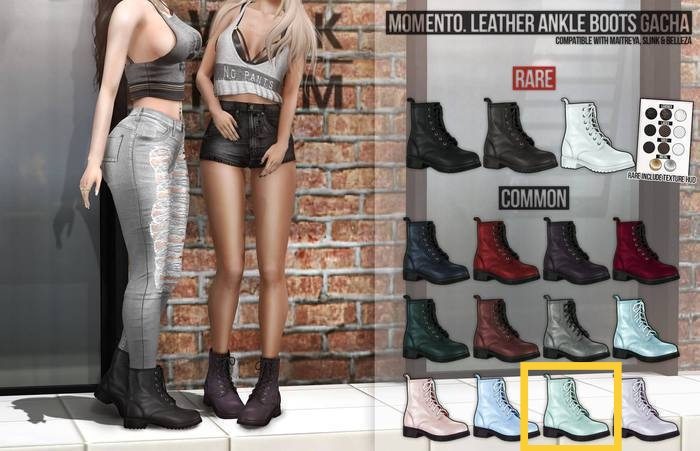 Momento. Leather Ankle Boots - Mint