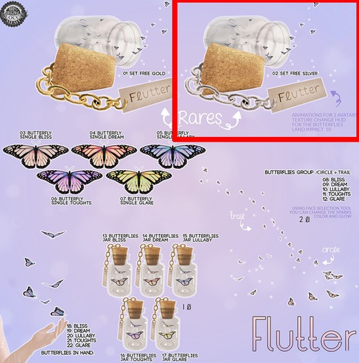 02{Flutter} setting free silver BOX  .::Cubic Cherry::. RARE