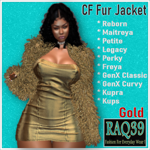 [R39] CF Fur jacket-Gold