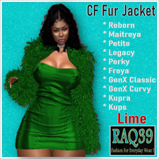 [R39] CF Fur jacket-Lime