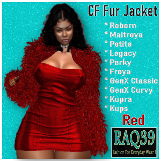 [R39] CF Fur jacket-Red