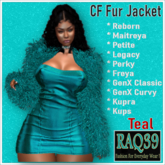 [R39] CF Fur jacket-Teal