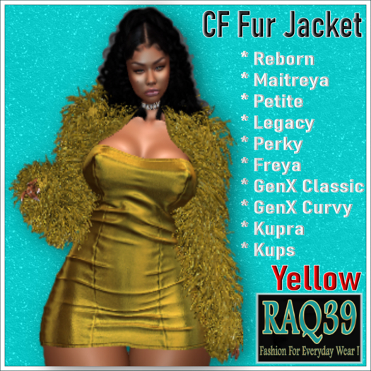 [R39] CF Fur jacket-Yellow