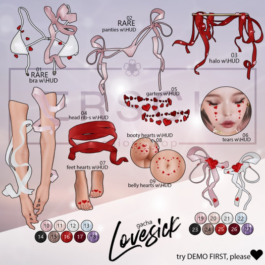 ERSCH - Lovesick Complete Set WHITE + RARES MAITREYA