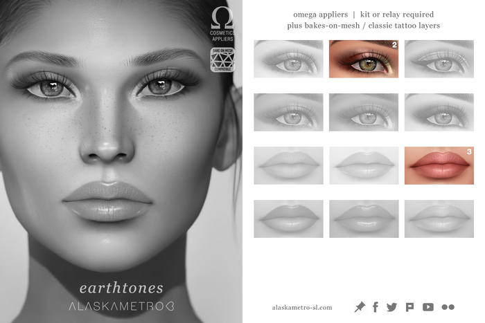 alaskametro<3 "Earthtones" makeup set TESTER | EvoX BOM | Bakes-on-Mesh/Classic | OMEGA applier