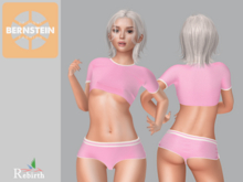 Bernstein . Eve crop top & shorts . pink . Rebirth