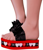 Limited Addiction - Whimsy Sandals - Vday Black Red