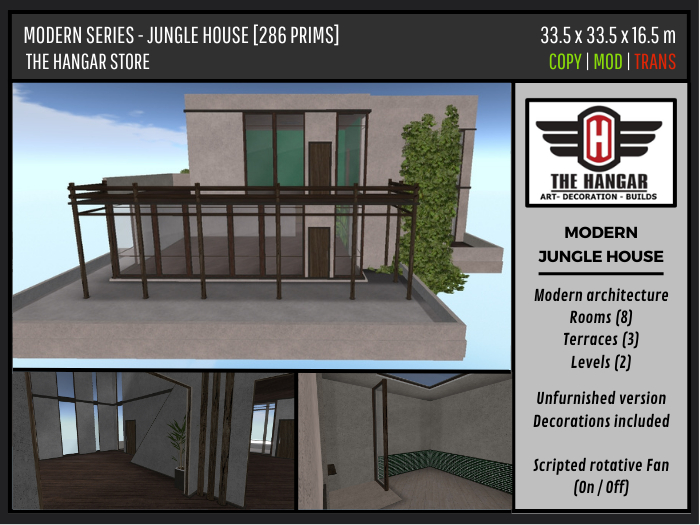 MODERN - JUNGLE HOUSE [286 PRIMS]