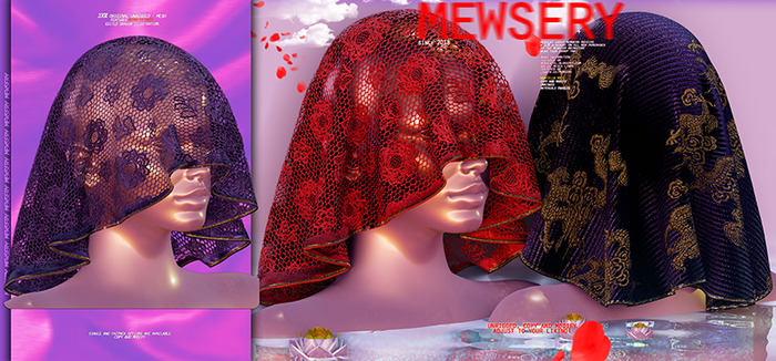 #MEWSERY Mantilla Veil {#11 Lace.Amethyst} - unrigged