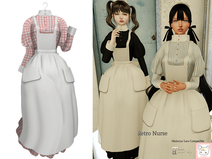 Maitreya Lara ,  fuayu Retro Nurse red gingham