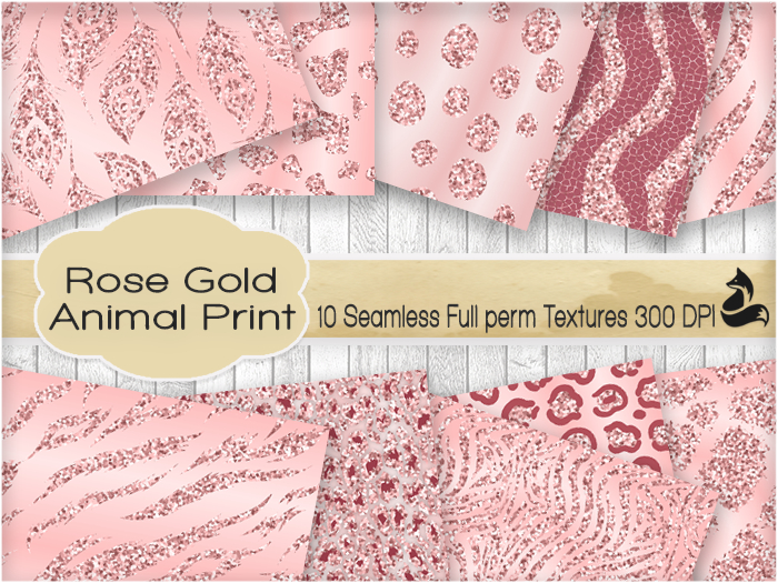 FF Rose Gold Animal Print Seamless Textures