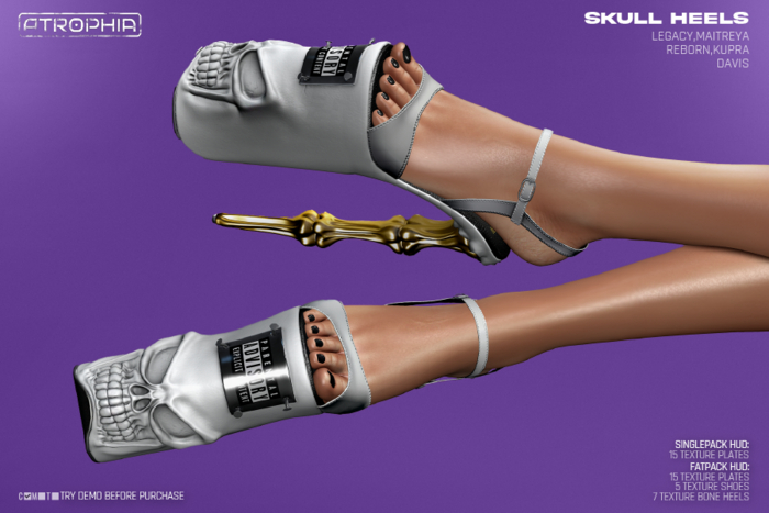 [A] Skull Heels Black