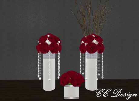 Second Life Marketplace - *CC* Wedding Rose Vase Darkred
