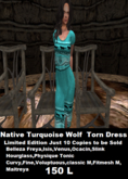 Native Turquoise wolf  Torn Dress