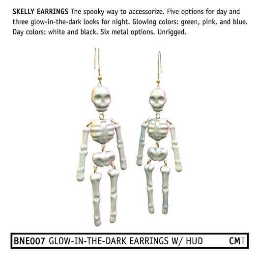 BEENICORN - Skelly Earrings // glowy dangly cuteness!