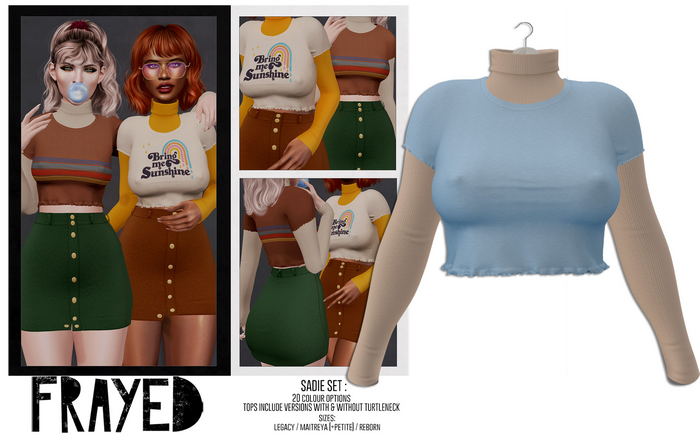 Frayed - Sadie Top - Baby Blue