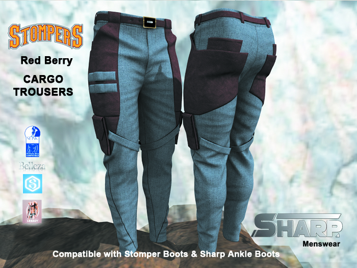 Sharp Cargo jean Red berry leather