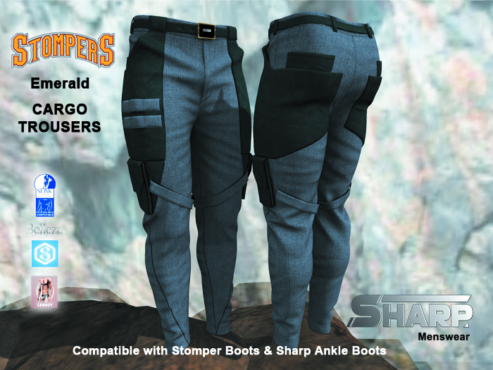 Sharp Cargo jean Emerald leather 
