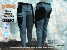 Sharp Cargo jean black leather DEMO