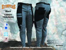 Sharp Cargo jean black leather