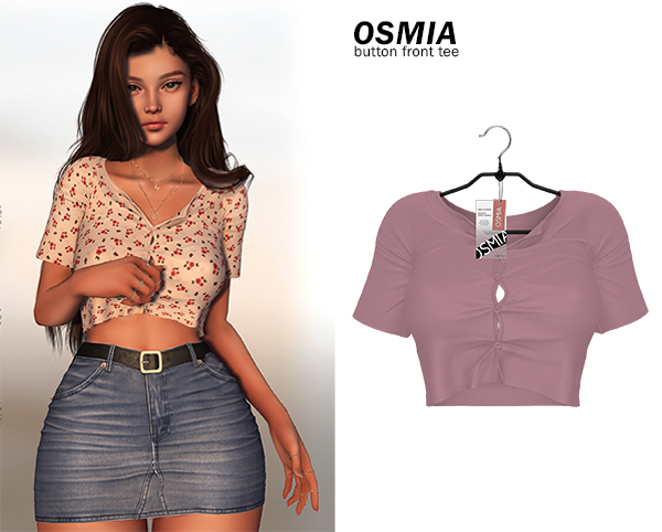 OSMIA - Parker.ButtonFrontTee - Dusty