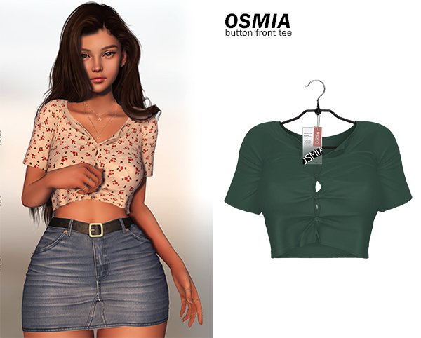 OSMIA - Parker.ButtonFrontTee - Emerald
