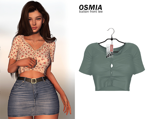 OSMIA - Parker.ButtonFrontTee - Fern