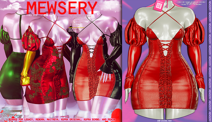 #MEWSERY Haname Set {#3 Leather.Ruby}