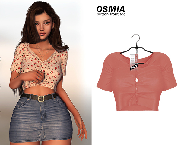 OSMIA - Parker.ButtonFrontTee - Peach