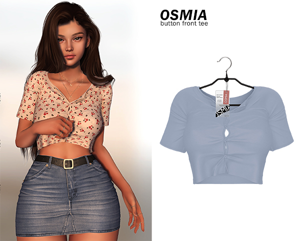 OSMIA - Parker.ButtonFrontTee - Rain