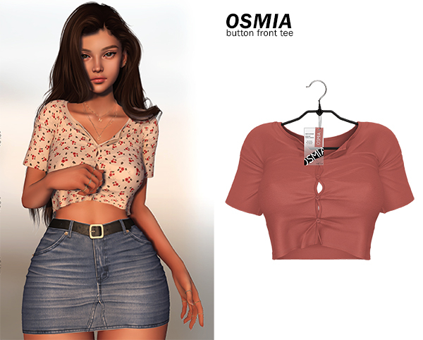OSMIA - Parker.ButtonFrontTee - Rust