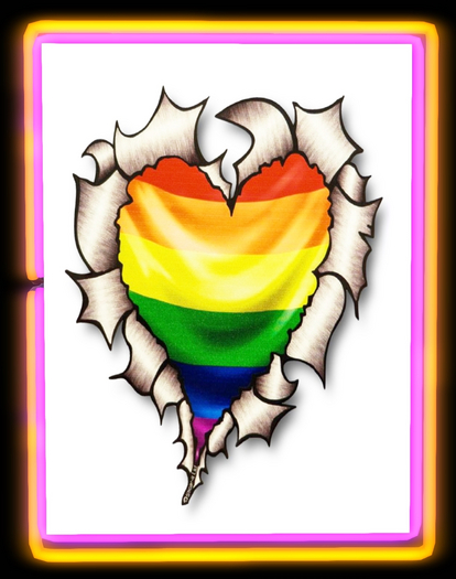 Pride Heart Ripped neon sign