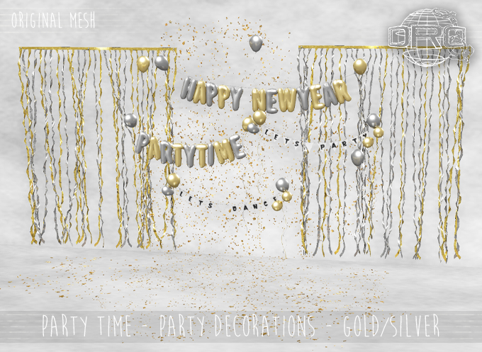 -DRD- Party Time - Party Decorations - Gold/Silver