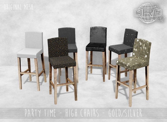 -DRD- Party Time - High Chairs - Gold/Silver