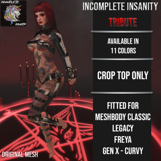 Incomplete Insanity - Tribute Croptop - Yellow