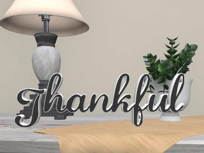 Word Block "Thankful" Shelf Sitter