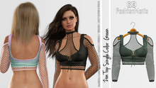 Zion Fishnet Top Green - Maitreya, Petite, Kupra , Legacy, Nerido, Reborn, Juicy, Rolls - FashionNatic