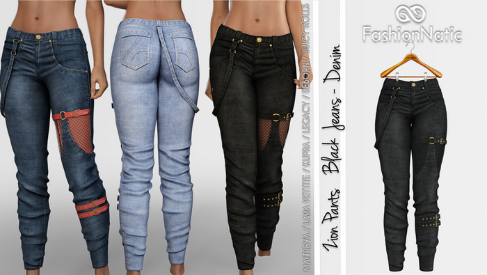 Zion Pants Black Jeans - Denim - Maitreya, Petite, Kupra , Legacy, Reborn, Juicy Rolls - FashionNatic