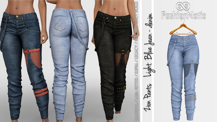 Zion Pants Light Blue Jeans - Denim - Maitreya, Petite, Kupra , Legacy, Reborn, Juicy Rolls - FashionNatic