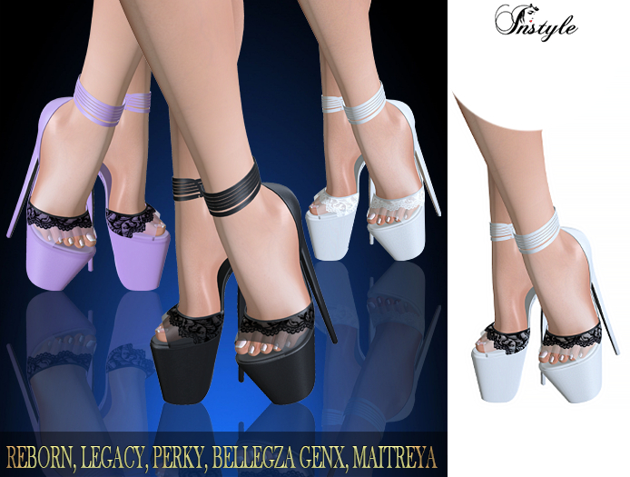 IPROMO!!InStyle -HEELS Lera Lace White/Black-PROMO until 30.06.