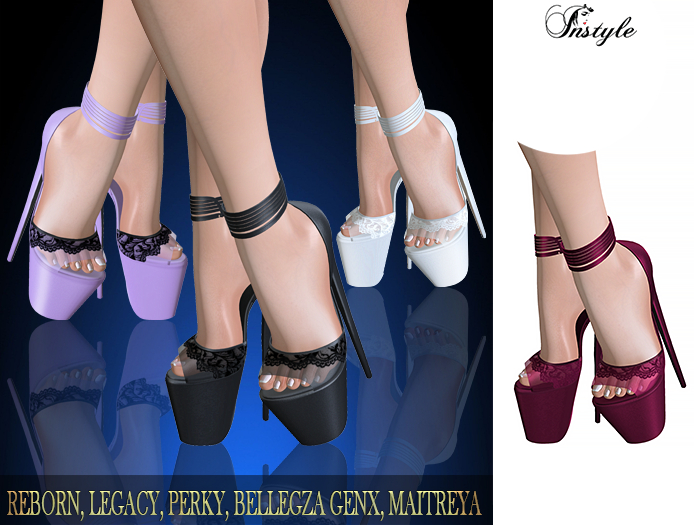 IPROMO!!InStyle -HEELS Lera Lace Bordeaux