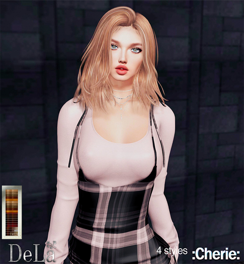 =DeLa*= Mesh Hair "Cherie" Reds OrangeBrowns