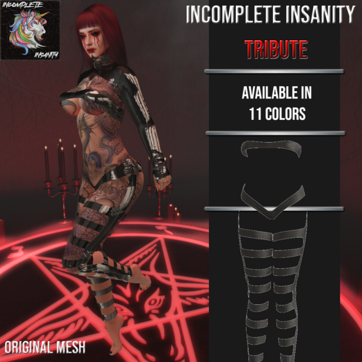 Incomplete Insanity - Tribute Top and Pants - Black
