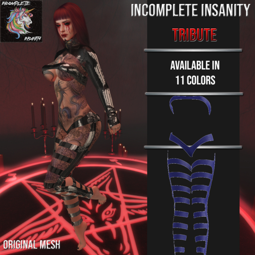 Incomplete Insanity - Tribute Top and Pants  Blue