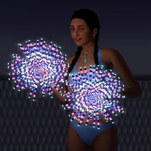 Rave Pom-poms - blue / purple